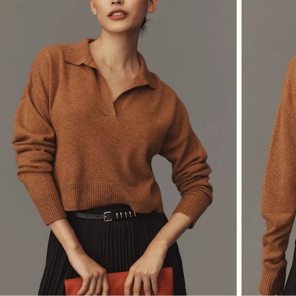 Reformation Anthropologie Cashmere Polo Sweater - Picture 1 of 9